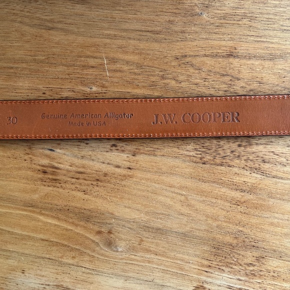 Luxury Exotic Alligator Belt by J.W. Cooper – Sterling Silver Buckle (30) - Picture 4 of 6